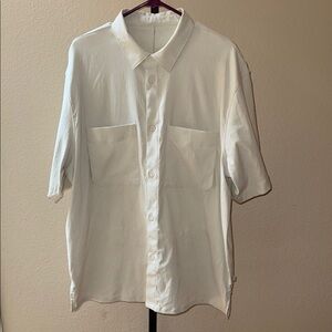 Lululemon Men’s Bone Relax Fit Casual Button Down Short Sleeve Shirt Sz XL